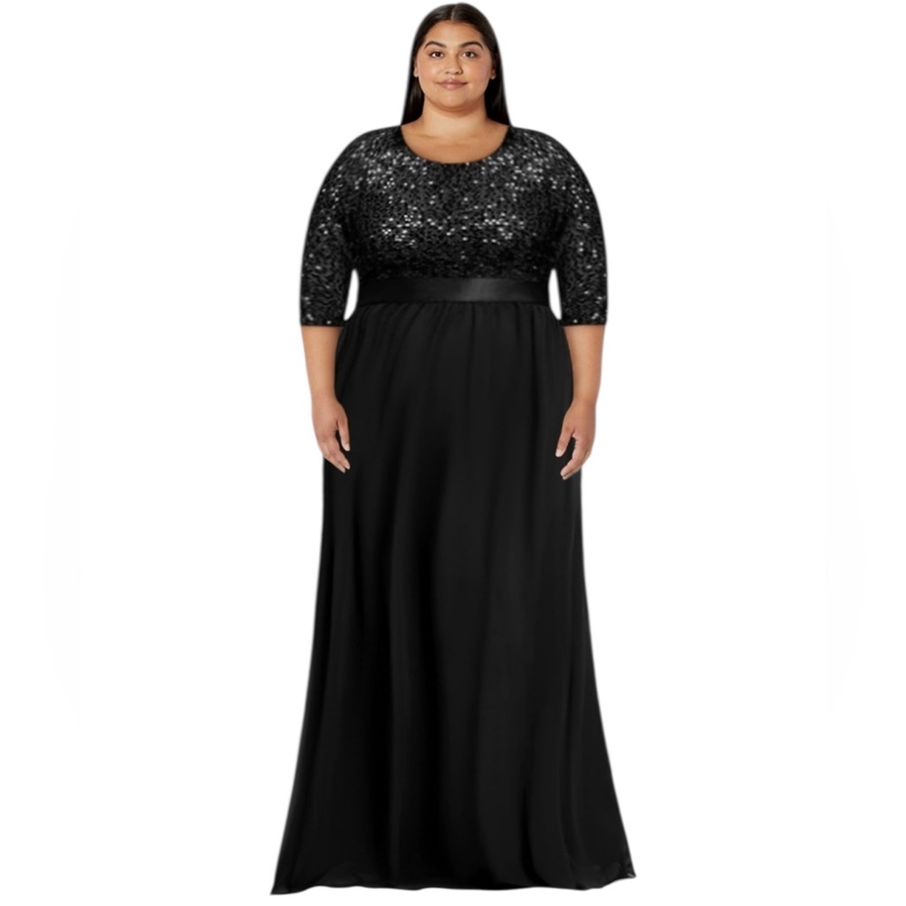 Black Sequin Evening Gown | Size 20 Formal Maxi Dress